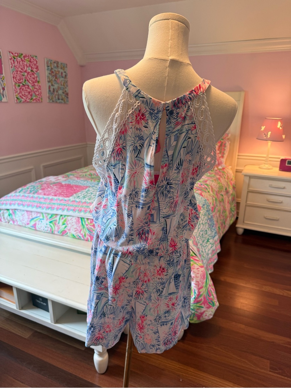 NWT Lilly Pulitzer Red & Blue Sailboat Sleeveless Romper - Picture 7 of 9